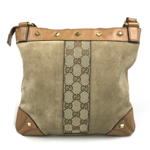 Authentic Gucci Crossbody Shoulder Bag Suede - Picture 2 of 11